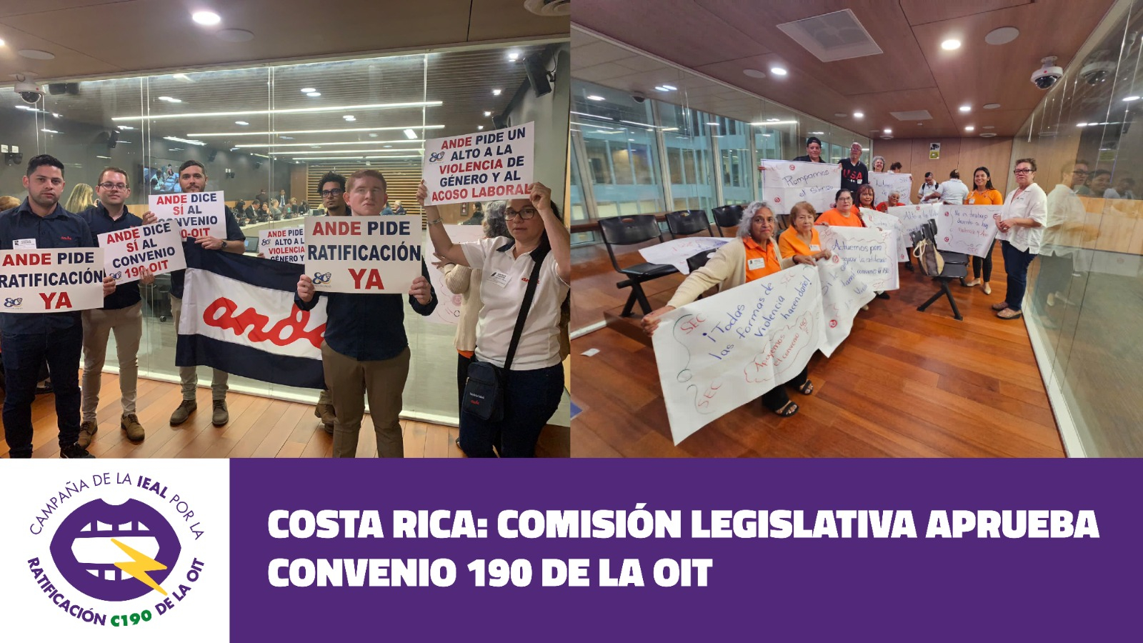 Costa Rica: Comisión Legislativa aprueba Convenio 190 de la OIT