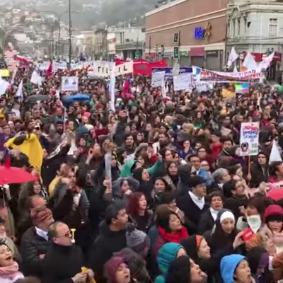 Marcha Docente al Congreso en Chile